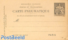 Pneumatic post card 30c, with printing date