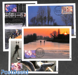 December stamps 4v, Max. Cards Mill set R399-401