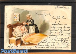 Comic postcard with Spanish stamp pictured