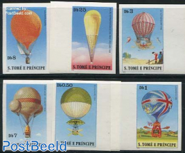 Aviation history, balloons 6v, imperforated