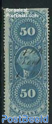 50c, Revenue Stamp, Lease, partly perf.