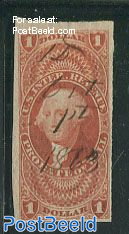 $1, Revenue stamp, Probate of will, imperf.