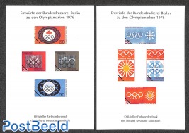 Non realeased designs for OLympic stamps, 2 s/s