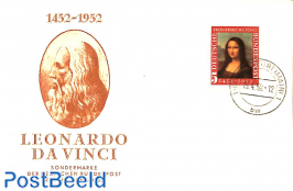 Da Vinci, First Day Card, folded corner left under
