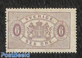 6o, On Service, perf. 13, Stamp out of set