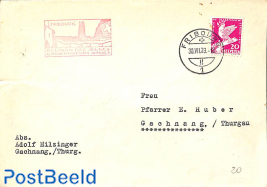 Envelope from Fribourg to Thurgau