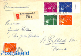 registered envelope from La Chaux-de-Fonds to St. Raphael 
