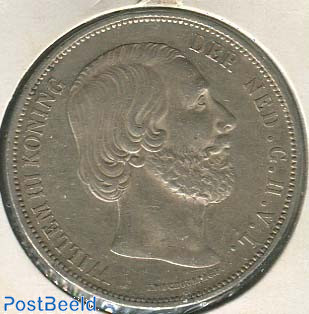 2.5 Guilder 1852 with dot between I and P