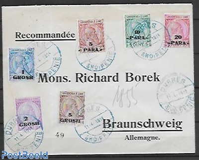 Registred letter to the still existing stamp trade Fa. Borek in Braunschweig.