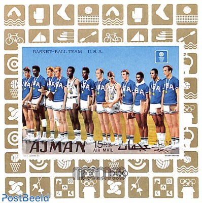 Basketball, Olympic games Mexico, s/s imperforated (printed perforation)