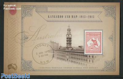 Kangaroo & map stamp s/s