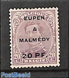 Eupen 7 Malmedy, 20pf, Stamp out of set