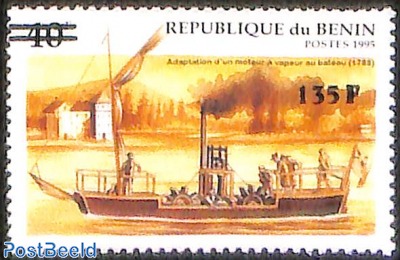 adaptation of a steam engine to the boat, overprint