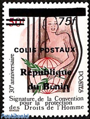 signature of the convention for the protection of human rights, overprint
