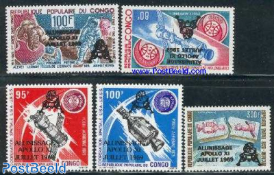 Apollo 11 moonlanding overprints 5v