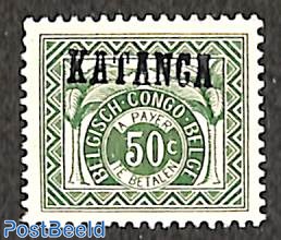 KATANGA, 50c postage due, Stamp out of set
