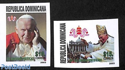 Pope John Paul II 2v, imperforated
