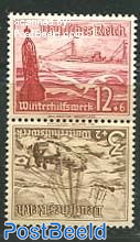 3Pf+12Pf Tete-beche pair from booklet