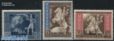 European postal conference 3v, overprints