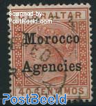 Morocco Agencies, 40c, Type II, Stamp out of set