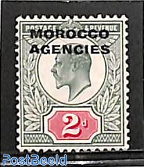 2p, Morocco Agencies, Stamp out of set