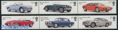 British automobiles 6v (2x[::]) (Jaguar E-type, Rolls-Royce Silver Shadow, Aston Martin DB5, MGB, Mo