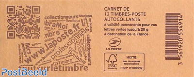 Laposte.fr, Booklet with 12x vert s-a