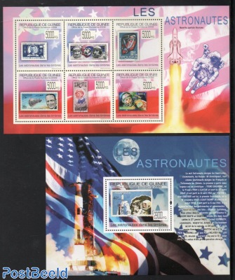 Astronauts on stamps 2 s/s