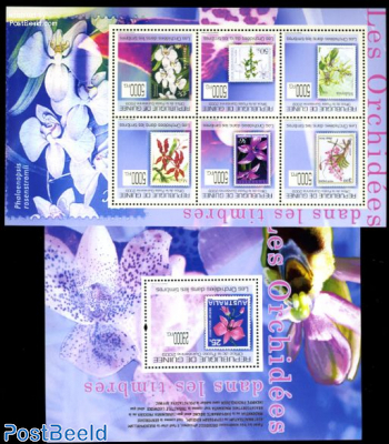 Orchids on stamps 2 s/s