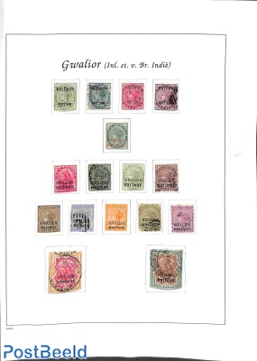 Lot Victoria stamps o/*, Gwalior