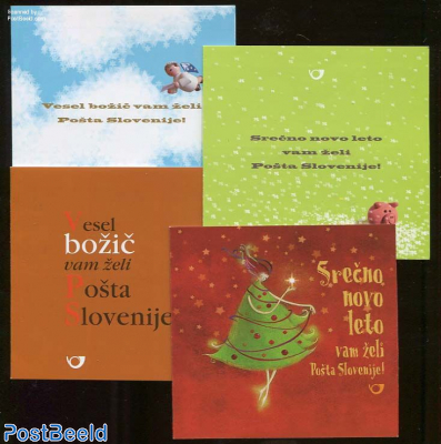 Christmas, 4 foil booklets