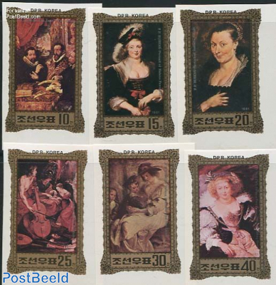 Rubens paintings 6v, Imperforated