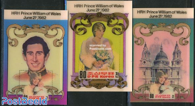 Birth of prince William 3 s/s, 3-D stamps