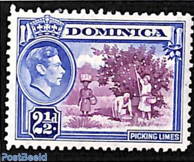 2.5d, bright blue, Stamp out of set