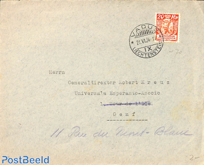 Letter from Vaduz to Geneva