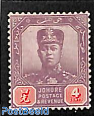 Johore, 4c, WM Multiple Crown-CA, stamp out of set