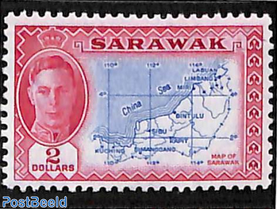2$, Sarawak, Stamp out of set