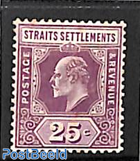 Straits Settlements, 25c, Stamp out of set