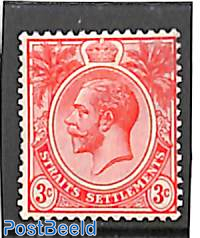 Straits Settlements, 3c, red, stamp out of set