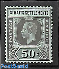 Straits Settlements, 50c, reverse green, stamp out of set