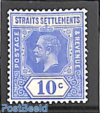 Straits Settlements, 10c, WM multiple CA, stamp out of set