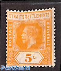 Straits Settlements, 5c, die I, stamp out of set