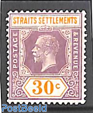 Straits Settlements, 30c, Die I, stamp out of set