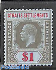 Straits Settlements, $1, Stamp out of set