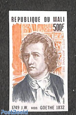 J.W. von Goethe 1v, Imperforated