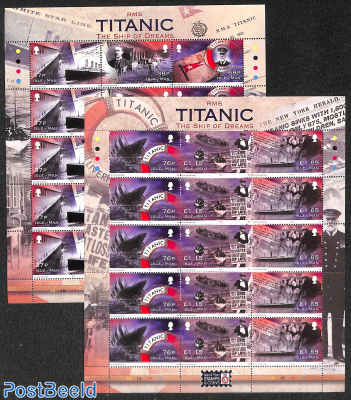 Titanic, 2 minisheets (= 5 sets)