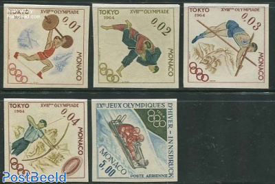 Olympic games 5v, imperforated