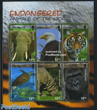 Endangered animals of the world 6v m/s