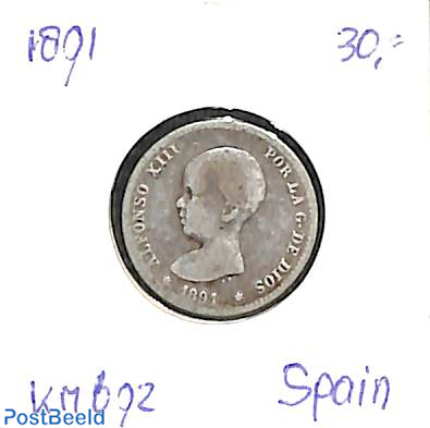 1 peseta 1891
