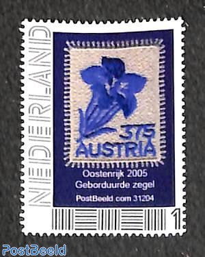 Austria textile flower stamp 1v
